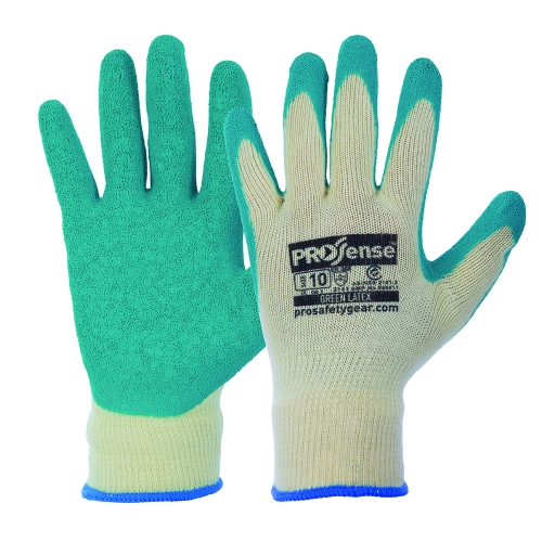 PRO GLOVE POLY/COTTON KNITTED LATEX DIPPED PALM &amp; FINGERS LARGE